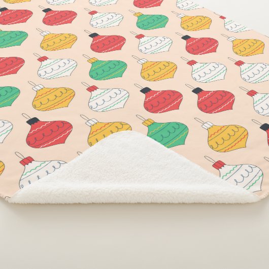 Retro Kerstversiering Patroon Sherpa Deken (3/4)