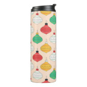 Retro Kerstversiering Patroon Thermosbeker (Gedraaid links)