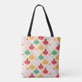 Retro Kerstversiering Patroon Tote Bag (Achterkant)