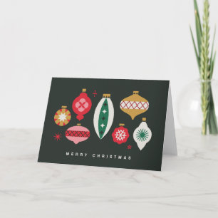 Retro Kerstversiering - Prettig Kerstfeest Feestdagen Kaart