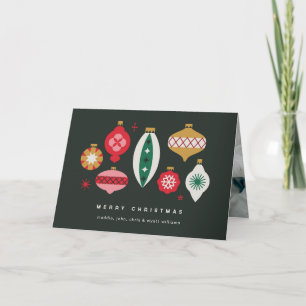 Retro Kerstversiering - Prettig Kerstfeest Feestdagen Kaart