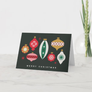 Retro Kerstversiering - Prettig Kerstfeest Feestdagen Kaart