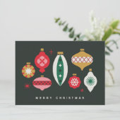 Retro Kerstversiering - Prettig Kerstfeest Feestdagenkaart (Staand voorkant)