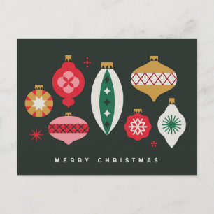 Retro Kerstversiering - Prettig Kerstfeest Feestdagenkaart