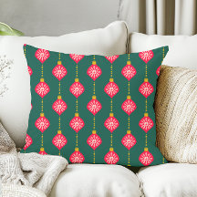 Retro kerstversiering  rood roze groen