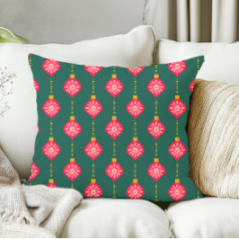Retro kerstversiering  rood roze groen kussen