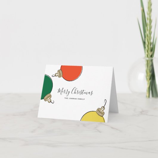 Retro Kerstversiering Vakantie Kaart (Voorkant)