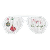 Retro kerstversieringen aviator zonnebril (Voorkant)