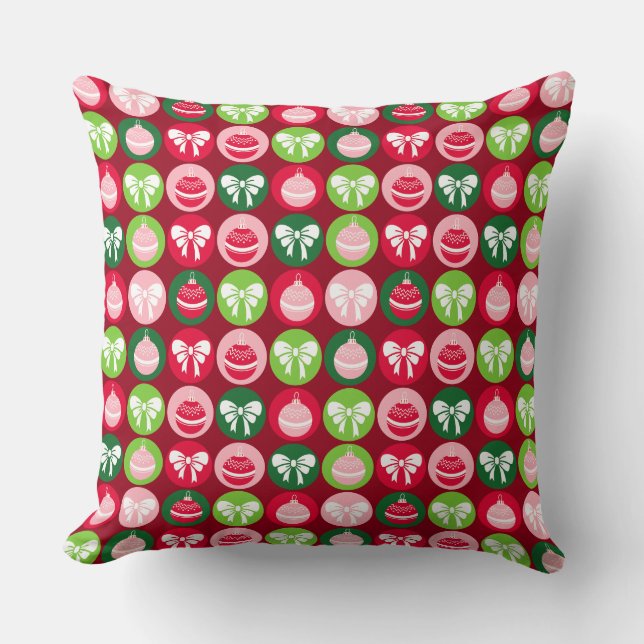  Retro Kerstversieringen en Bogen Kussen (Voorkant)