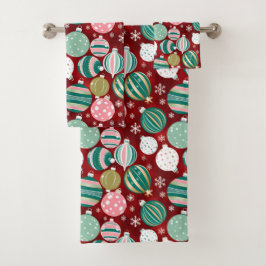  Retro Kerstversieringen en Sneeuwvlokken Bad Handdoek