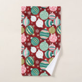 Retro Kerstversieringen en Sneeuwvlokken Bad Handdoek (Handdoek)