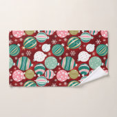 Retro Kerstversieringen en Sneeuwvlokken Bad Handdoek (Handdoek)