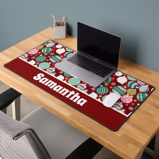 Retro Kerstversieringen en Sneeuwvlokken Bureaumat (Kantoor 2)