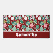 Retro Kerstversieringen en Sneeuwvlokken Bureaumat (Voorkant)