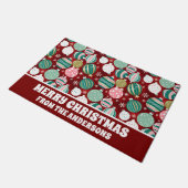  Retro Kerstversieringen en Sneeuwvlokken Deurmat (Schuin)