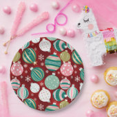 Retro Kerstversieringen en Sneeuwvlokken Papieren Bordje (Feest)