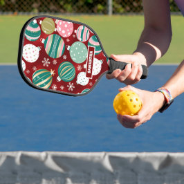  Retro Kerstversieringen en Sneeuwvlokken Pickleball Paddle