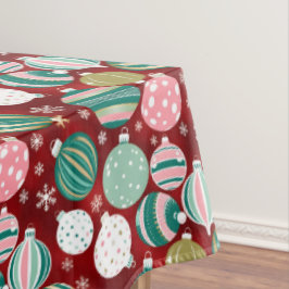  Retro Kerstversieringen en Sneeuwvlokken Tafelkleed