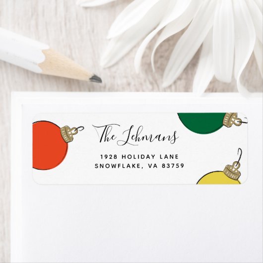 Retro kerstversieringen etiket (Insitu)