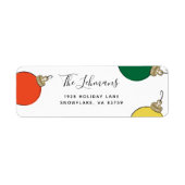 Retro kerstversieringen etiket (Voorkant)