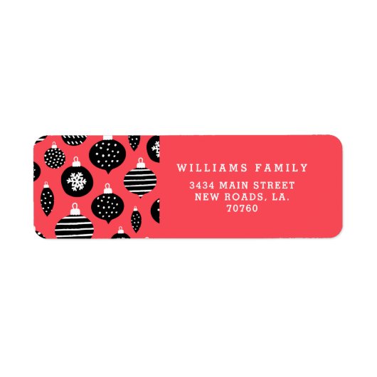 Retro kerstversieringen etiket (Voorkant)
