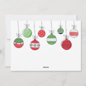 Retro kerstversieringen feestdagenkaart (Achterkant)