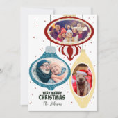 Retro Kerstversieringen Fotosjabloon Kaart (Voorkant)