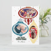 Retro Kerstversieringen Fotosjabloon Kaart (Staand voorkant)