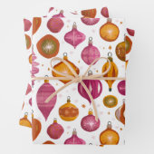 Retro kerstversieringen inpakpapier vel (In situ)