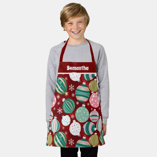  Retro Kerstversieringen Sneeuwvlokken Kinder Schort (Gedragen)