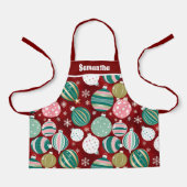 Retro Kerstversieringen Sneeuwvlokken Kinder Schort (Voorkant)