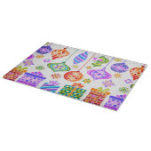 Retro kerstversieringen snijplank (Hoek)