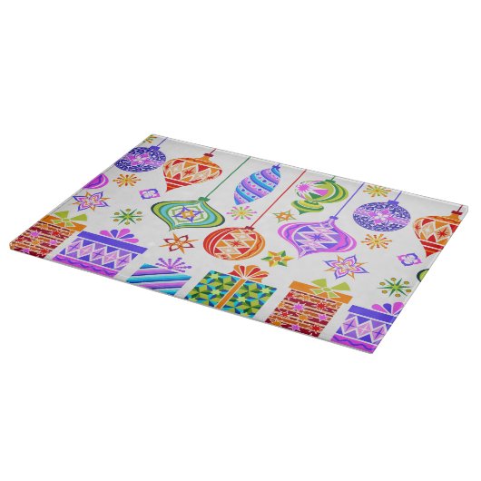 Retro kerstversieringen snijplank (Hoek)