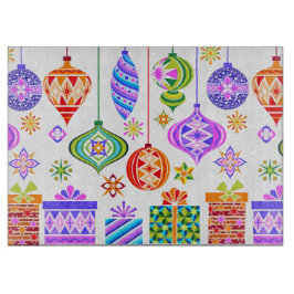 Retro kerstversieringen snijplank