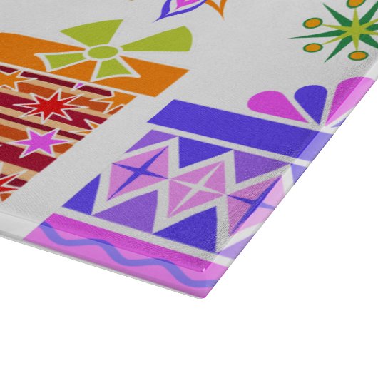 Retro kerstversieringen snijplank (Hoek)