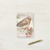 Retro kerstvogel post-it® notes (Op bureau)