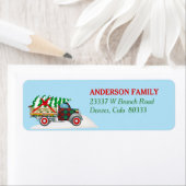 Retro-kerstvrachtretouradres Etiket (Insitu)