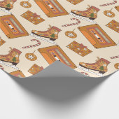 Retro Kerstvreugde Cadeaupapier (Hoek)