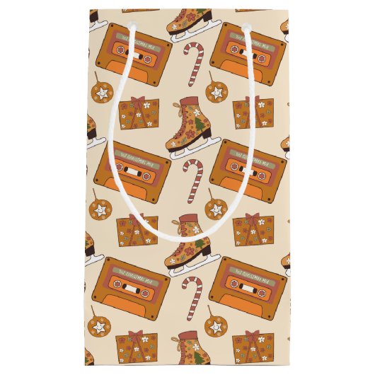 Retro Kerstvreugde Klein Cadeauzakje (Voorkant)