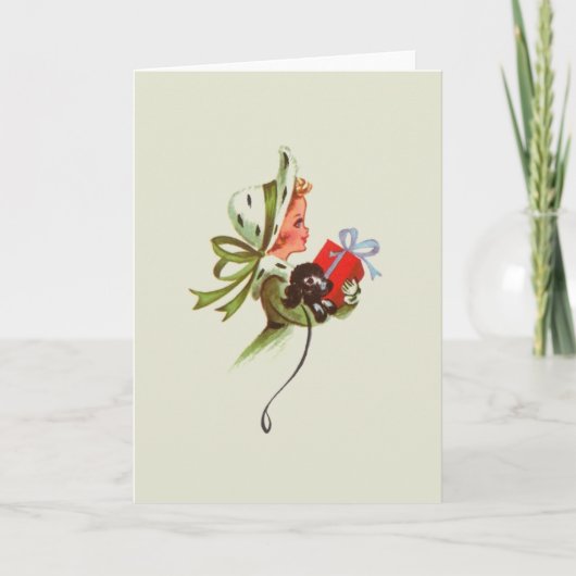 Retro-kerstWenskaart Feestdagen Kaart (Voorkant)