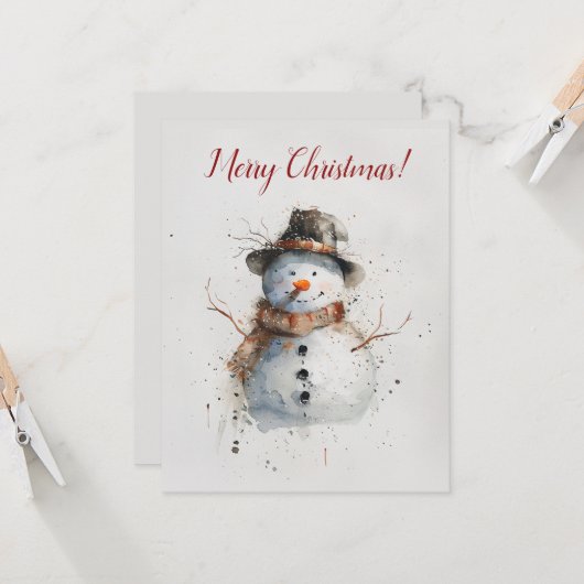 Retro-kerstWenskaart Kaart (Voorkant / Achterkant in situ)