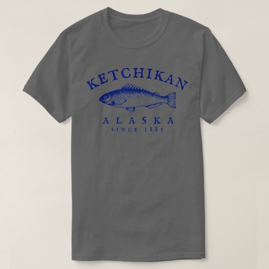 Retro Ketchikan Alaska Vist T-shirt (Design voorkant)