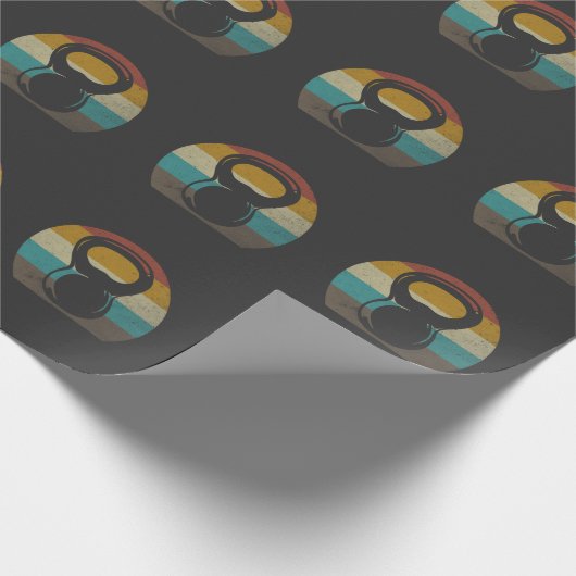  Retro Kettlebell Gym Workout Cadeaupapier (Hoek)