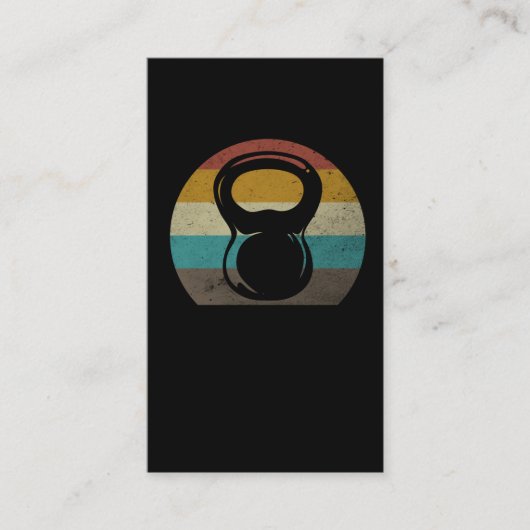 Retro Kettlebell Gym Workout Visitekaartje (Voorkant)