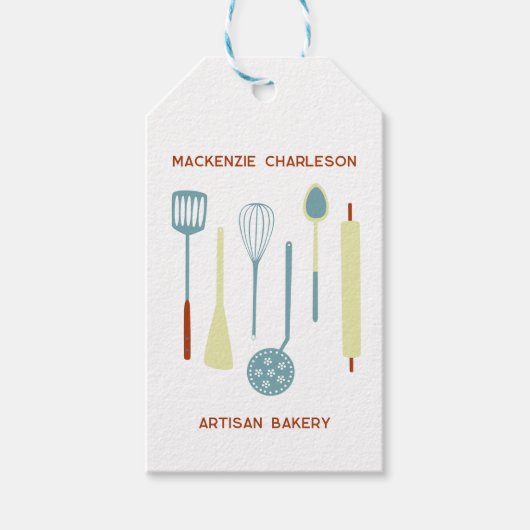 Retro Keuken Bakkerij Cafe Catering Labels Cadeaulabel (Voorkant)