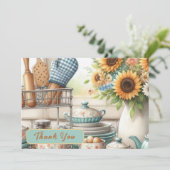 Retro Keuken Bruidsmeisjesfeest Platte Bedankkaart (Staand voorkant)