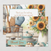 Retro Keuken Bruiloft Feestje Plat Bedankkaart (Voorkant / Achterkant)