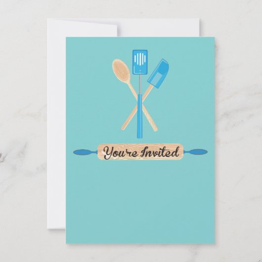 Retro Keuken Bruiloft Uitnodigingen (Achterkant)