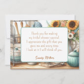 Retro Keuken Bruiloftsshower Platte Bedankkaart (Achterkant)