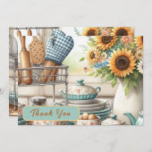 Retro Keuken Bruiloftsshower Platte Bedankkaart (Voorkant / Achterkant)